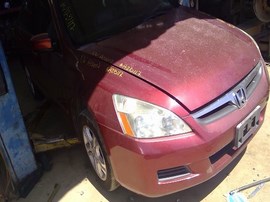 2006 HONDA ACCORD, BURGUNDY, EX, 2.4L, VTEC, AT,  A25117